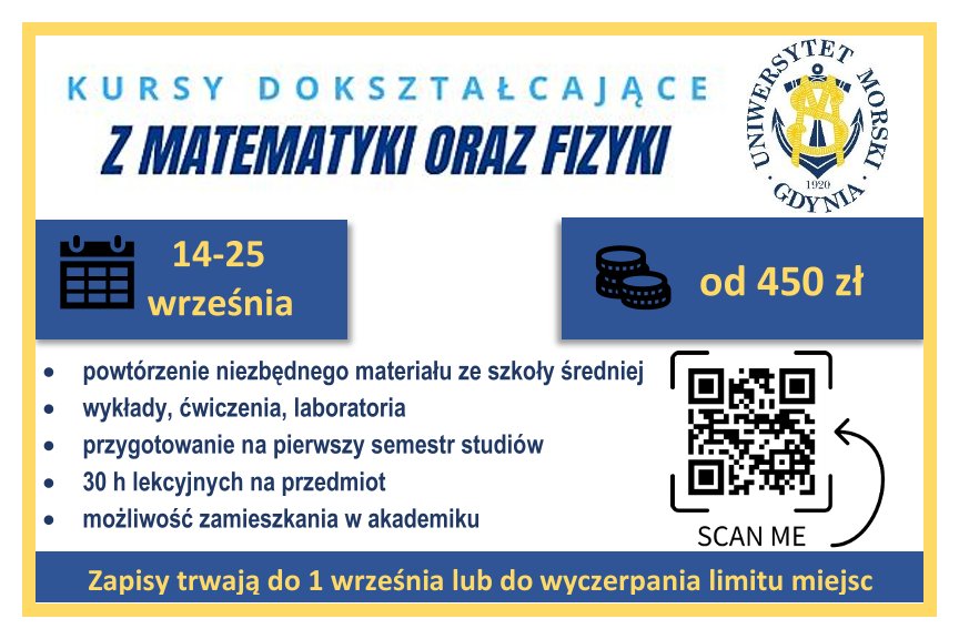 Plansza promująca kursy dokształcające