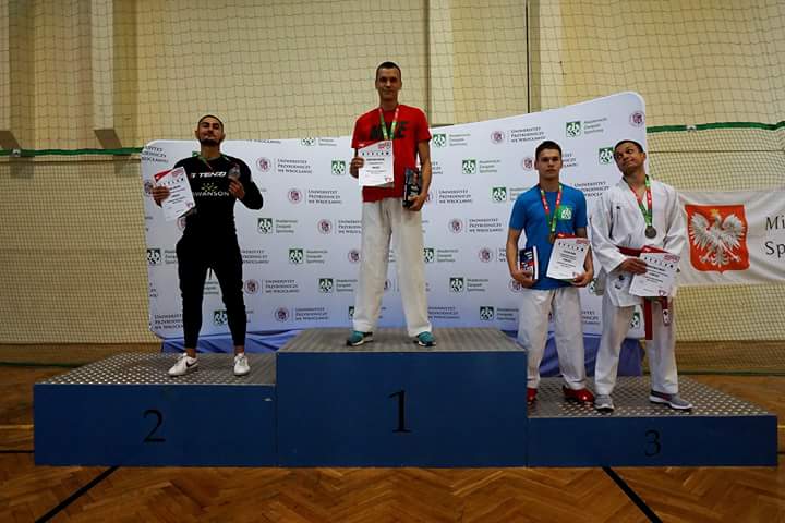 Michał Parczewski zwycięzca Akademickich Mistrzostw Polski Karate WKF