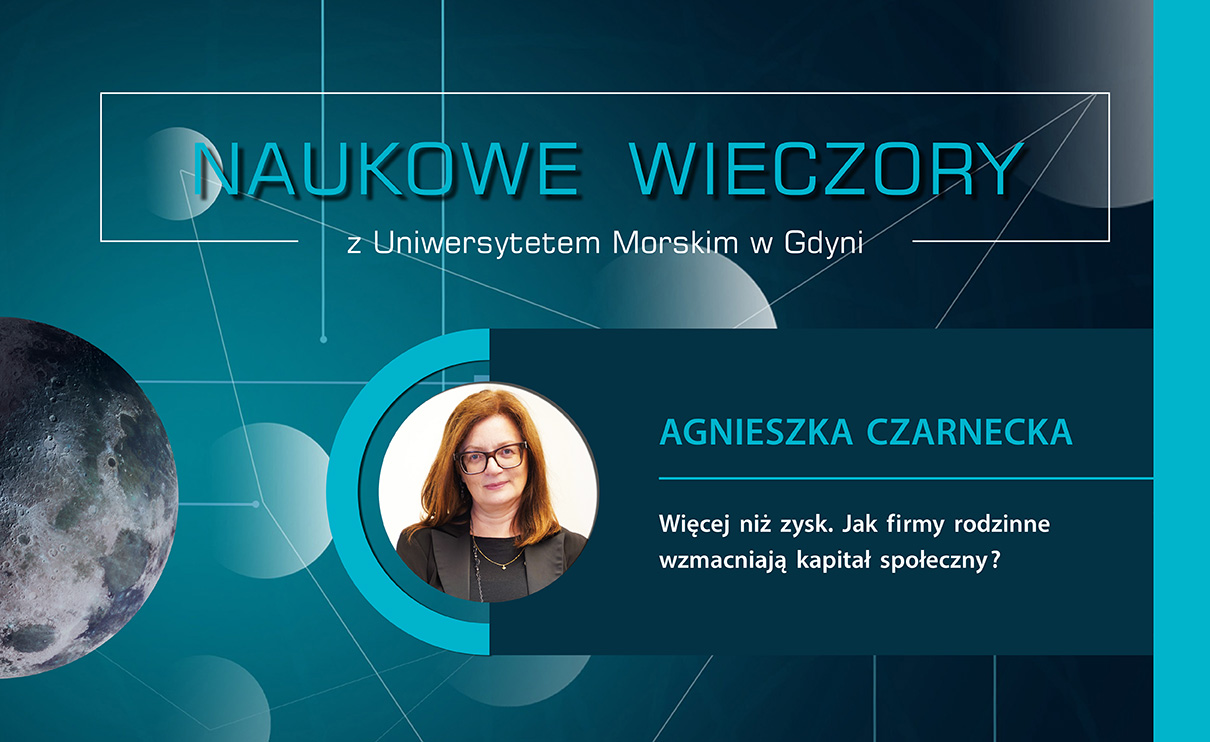 Plansza z tytułem Naukowe wieczory z UMG