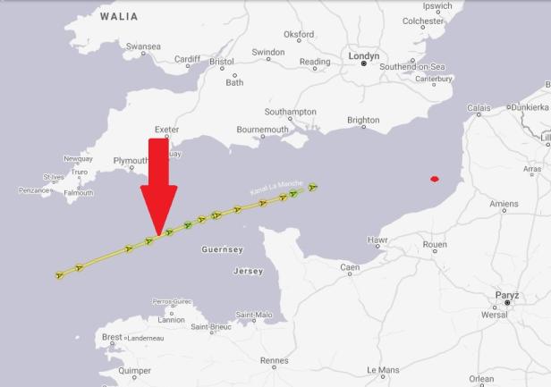 Przybliżona pozycja zamknięcia wokółziemskiej pętli