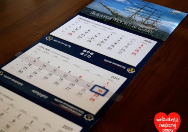 Kalendarz Akademii Morskiej przeznaczony na licytację Kalendarz Akademii Morskiej w Gdyni